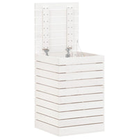 Cesto per Bucato Bianco 44x44x66 cm Legno Massello Pino 832318