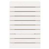 Cesto per Bucato Bianco 44x44x66 cm Legno Massello Pino 832318