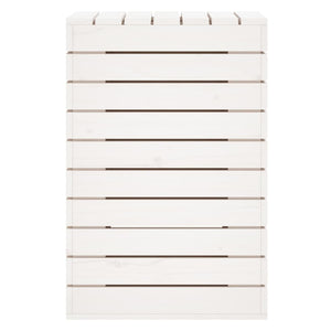 Cesto per Bucato Bianco 44x44x66 cm Legno Massello Pino 832318