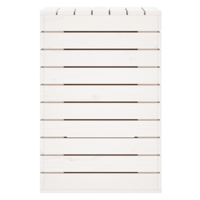 Cesto per Bucato Bianco 44x44x66 cm Legno Massello Pino 832318