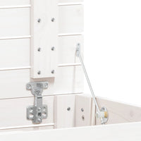 Cesto per Bucato Bianco 44x44x66 cm Legno Massello Pino 832318