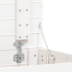 Cesto per Bucato Bianco 44x44x66 cm Legno Massello Pino 832318