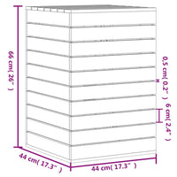 Cesto per Bucato Bianco 44x44x66 cm Legno Massello Pino 832318