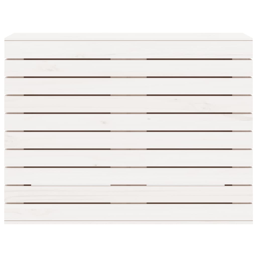 Cesto per Bucato Bianco 88,5x44x66 cm Legno Massello Pino 832320