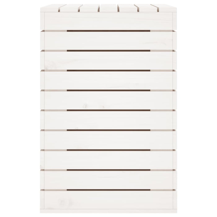 Cesto per Bucato Bianco 88,5x44x66 cm Legno Massello Pino