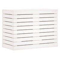 Cesto per Bucato Bianco 88,5x44x66 cm Legno Massello Pino