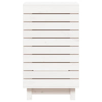 Cesto per Bucato Bianco 44x44x76 cm Legno Massello Pino