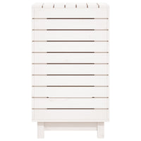 Cesto per Bucato Bianco 44x44x76 cm Legno Massello Pino 832322