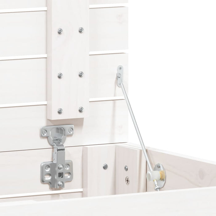 Cesto per Bucato Bianco 44x44x76 cm Legno Massello Pino 832322