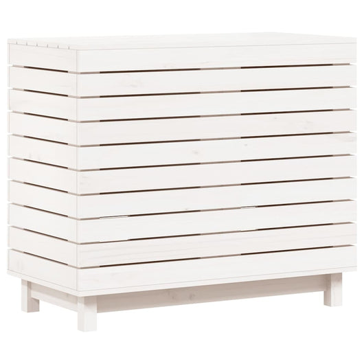 Cesto per Bucato Bianco 88,5x44x76 cm Legno Massello Pinocod mxl 107605