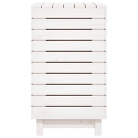 Cesto per Bucato Bianco 88,5x44x76 cm Legno Massello Pino 832324