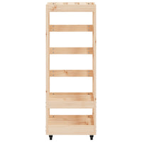 Portalegna con ruote 40 x 49 x 110 cm legno massello di pino marrone 02_0043799