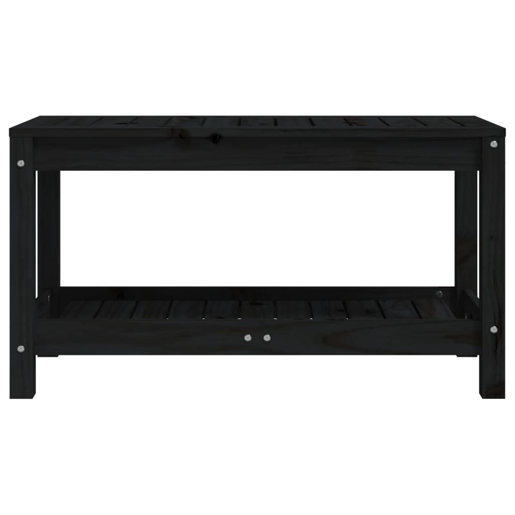 Panca da Giardino Nera 82,5x35x45 cm in Legno Massello di Pino 832379