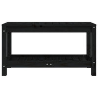 Panca da Giardino Nera 82,5x35x45 cm in Legno Massello di Pino 832379