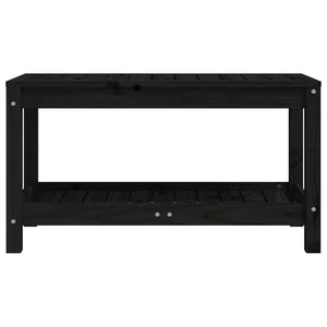 Panca da Giardino Nera 82,5x35x45 cm in Legno Massello di Pino 832379