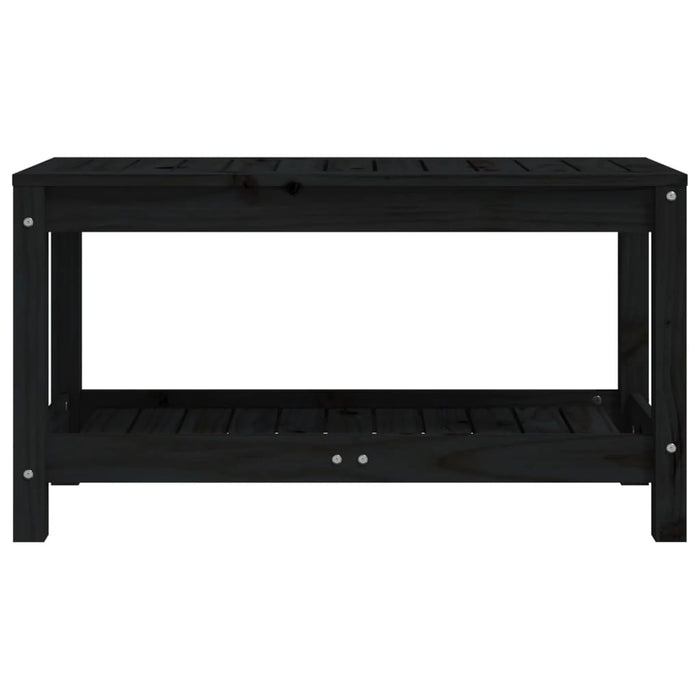 Panca da Giardino Nera 82,5x35x45 cm in Legno Massello di Pino 832379