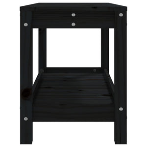 Panca da Giardino Nera 82,5x35x45 cm in Legno Massello di Pino 832379