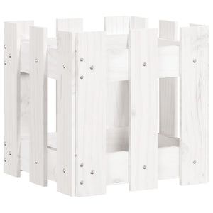 Fioriera Giardino a Recinzione Bianco 30x30x30 cm Massello Pino 832443