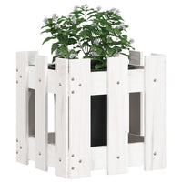 Fioriera Giardino a Recinzione Bianco 30x30x30 cm Massello Pino 832443