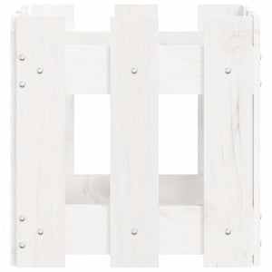 Fioriera Giardino a Recinzione Bianco 30x30x30 cm Massello Pino 832443
