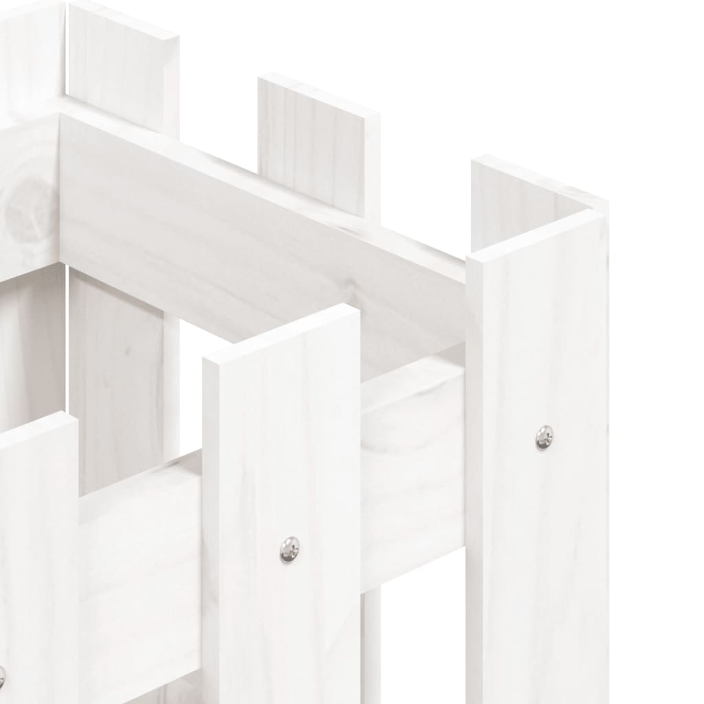 Fioriera Giardino a Recinzione Bianco 30x30x30 cm Massello Pino 832443