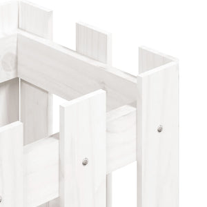 Fioriera Giardino a Recinzione Bianco 30x30x30 cm Massello Pino 832443