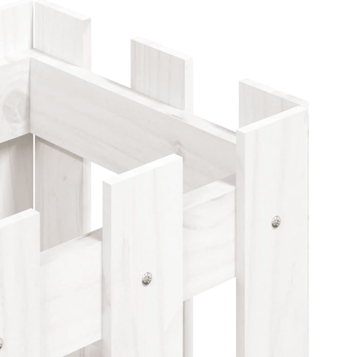 Fioriera Giardino a Recinzione Bianco 30x30x30 cm Massello Pino 832443