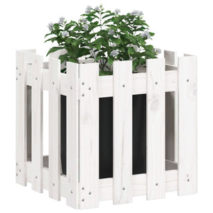Fioriera Giardino a Recinzione Bianco 40x40x40 cm Massello Pino 832448