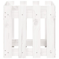 Vaso per fioriera aiuola rialzata piante fiori terrazza giardino con recinzione design 40 x 40 x 40 cm pino massiccio bianco 02_0038095