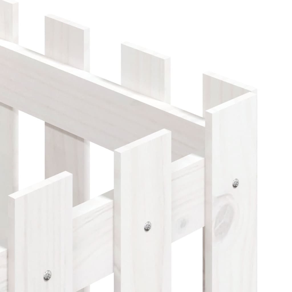 Fioriera Giardino a Recinzione Bianco 40x40x40 cm Massello Pino 832448