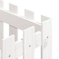 Fioriera Giardino a Recinzione-Vaso con Ringhiera-Contenitore per Piante Bianco 40x40x40 cm Massello Pino