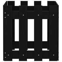 Fioriera Giardino a Recinzione Nera 40x40x40 cm Massello Pino 832449