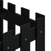 Fioriera Giardino a Recinzione Nera 40x40x40 cm Massello Pino 832449