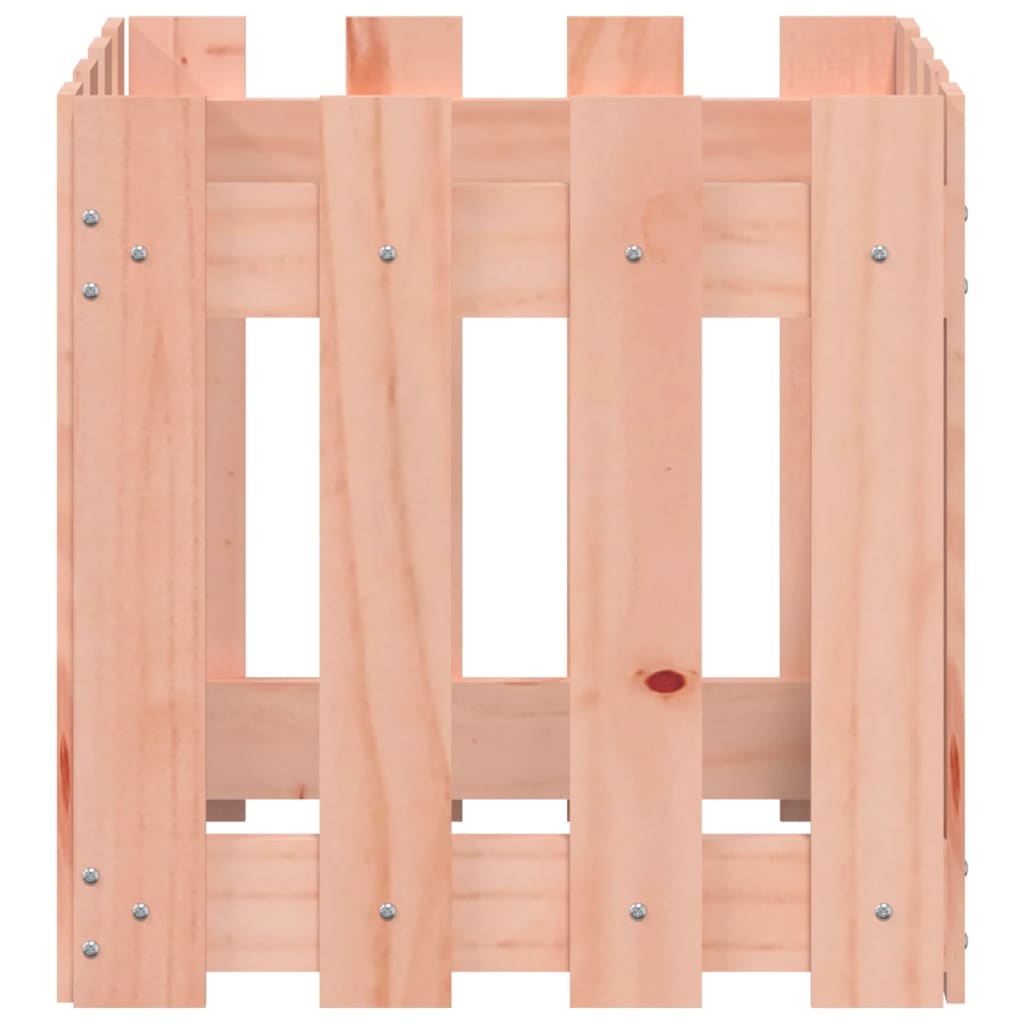 Vassoio per fioriera aiuola rialzata piante fiori terrazza giardino con recinzione design 40 x 40 x 40 cm Douglas marrone massiccio 02_0038092