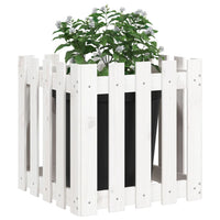 Fioriera Giardino a Recinzione Bianco 50x50x50 cm Massello Pino 832453