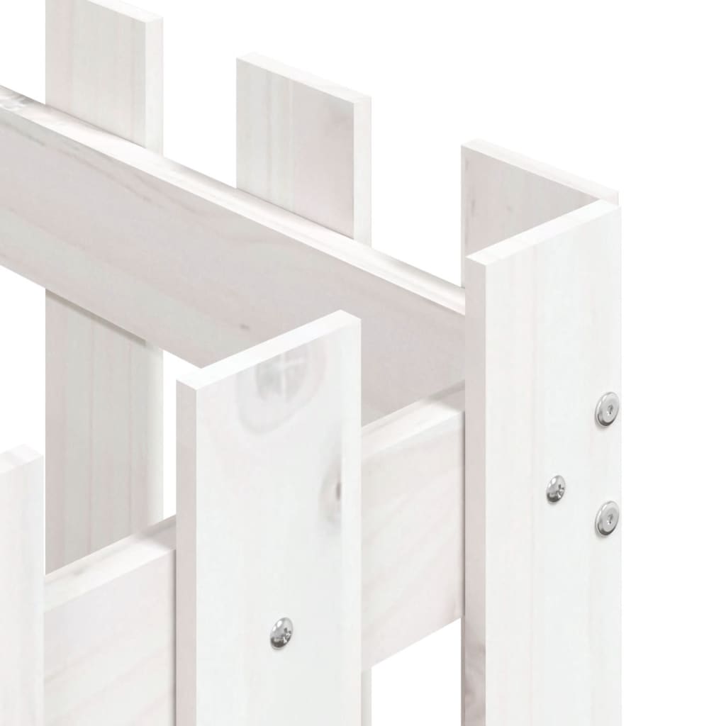 Fioriera Giardino a Recinzione Bianco 50x50x50 cm Massello Pino 832453