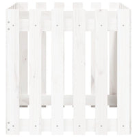 Vaso per fioriera aiuola rialzata piante fiori terrazza giardino con recinzione design 60 x 60 x 60 cm pino massiccio bianco 02_0038109