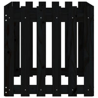 Vassoio per fioriera aiuola rialzata piante fiori terrazza giardino con recinzione design 60 x 60 x 60 cm pino massiccio nero 02_0038110