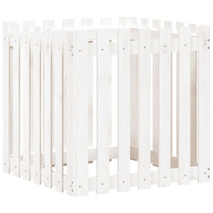 Fioriera Giardino a Recinzione Bianca 70x70x70 cm Massello Pino 832463