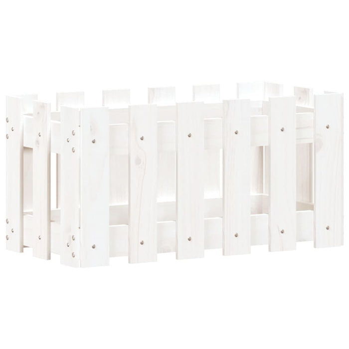 Fioriera Giardino a Recinzione Bianco 60x30x30 cm Massello Pinocod mxl 83686