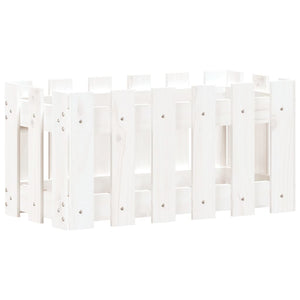 Vaso per fioriera aiuola rialzata piante fiori terrazza giardino con recinzione design 60 x 30 x 30 cm pino massiccio bianco 02_0038104