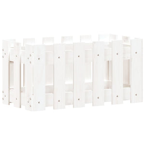Fioriera Giardino a Recinzione Bianco 60x30x30 cm Massello Pino 832468