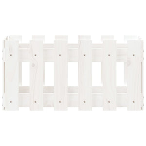 Vaso per fioriera aiuola rialzata piante fiori terrazza giardino con recinzione design 60 x 30 x 30 cm pino massiccio bianco 02_0038104