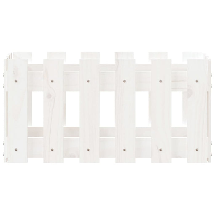 Vaso per fioriera aiuola rialzata piante fiori terrazza giardino con recinzione design 60 x 30 x 30 cm pino massiccio bianco 02_0038104