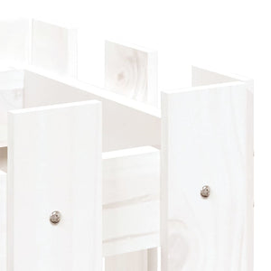 Vaso per fioriera aiuola rialzata piante fiori terrazza giardino con recinzione design 60 x 30 x 30 cm pino massiccio bianco 02_0038104