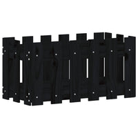 Vassoio per fioriera aiuola rialzata piante fiori terrazza giardino con recinzione design 60 x 30 x 30 cm pino massiccio nero 02_0038105