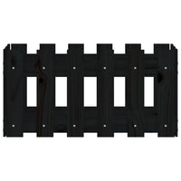 Vassoio per fioriera aiuola rialzata piante fiori terrazza giardino con recinzione design 60 x 30 x 30 cm pino massiccio nero 02_0038105