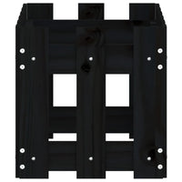 Vassoio per fioriera aiuola rialzata piante fiori terrazza giardino con recinzione design 60 x 30 x 30 cm pino massiccio nero 02_0038105