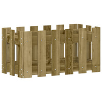 Vassoio per fioriera aiuola rialzata piante fiori terrazza giardino con recinzione design 60 x 30 x 30 cm pino impregnato marrone 02_0038102