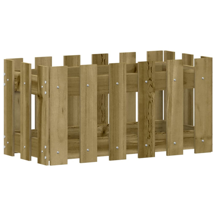 Vassoio per fioriera aiuola rialzata piante fiori terrazza giardino con recinzione design 60 x 30 x 30 cm pino impregnato marrone 02_0038102